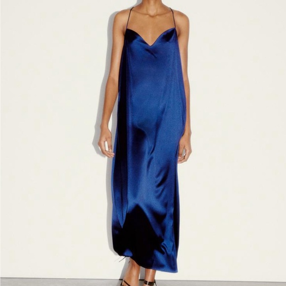 Jewel strap navy slip dress - Picture 2 of 6